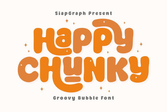 Happy Chunky - Groovy Bubble Font Font Masyafi Studio 
