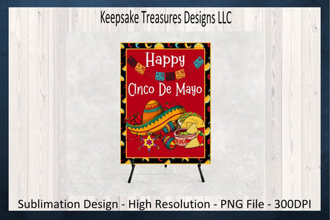 Happy Cinco De Mayo, Cinco De Mayo Yard Flag Template, Cinco De Mayo Sublimation PNG Design, Digital Download, Mexican Clip Art Sublimation Keepsake Treasures Designs LLC. 