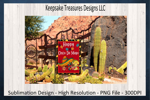 Happy Cinco De Mayo, Cinco De Mayo Yard Flag Template, Cinco De Mayo Sublimation PNG Design, Digital Download, Mexican Clip Art Sublimation Keepsake Treasures Designs LLC. 
