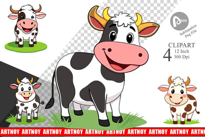 Happy Cow Face Sticker Sublimation artnoy 