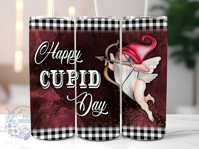 Happy Cupid Day 20oz Skinny Tumbler, Valentine Gnome Tumbler Png, Straight & Tapered Tumbler Wrap, Instant Digital Download Sublimation ToriDesigns 