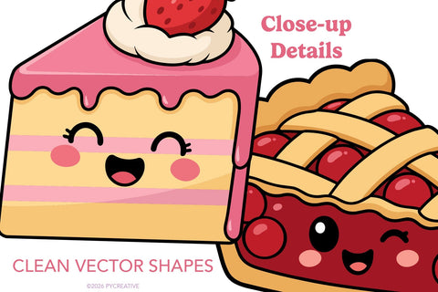 Happy Desserts Clipart SVG PNG JPG EPS SVG Patty Young Creative 
