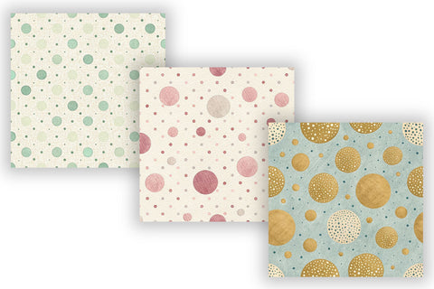 Happy Dots Digital Paper Pack, Seamless Polka Dot Pattern Bundle, Printable Scrapbook Paper, Muted Rainbow Design Collection Digital Pattern FloridPrintables 