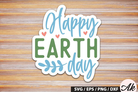 Happy earth day Stickers SVG Design SVG akazaddesign 