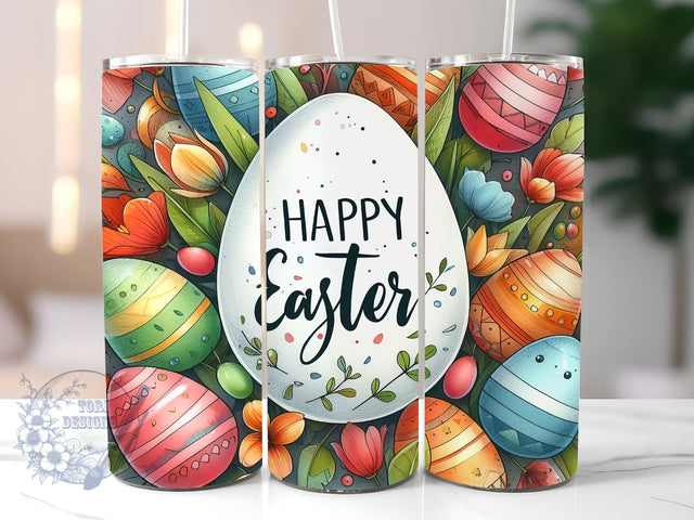 Happy Easter 20 oz Skinny Tumbler Sublimation Design, Cute Easter Day Tumbler Png, Straight & Tapered Tumbler Wrap, Instant Digital Download Sublimation ToriDesigns 
