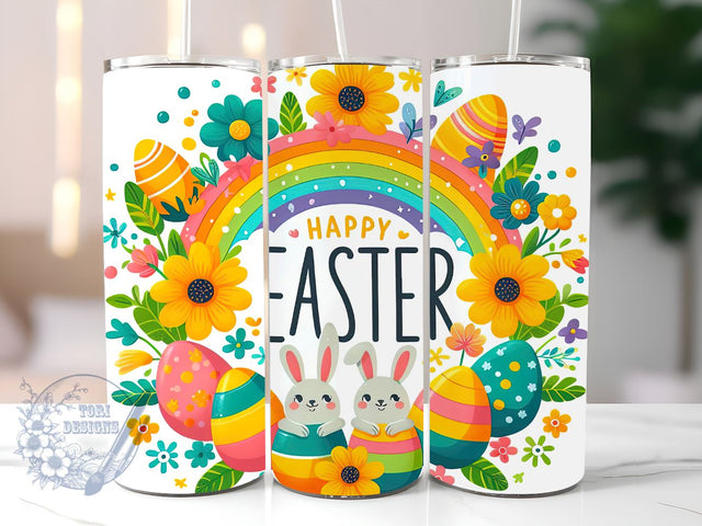 Happy Easter 20 oz Skinny Tumbler Sublimation Design, Egg, Floral Easter Bunny Tumbler Png, Straight & Tapered Tumbler Wrap, Instant Digital Download Sublimation ToriDesigns 
