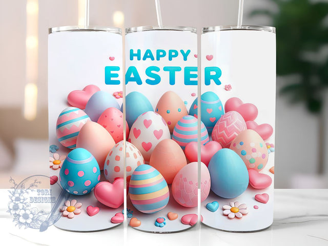Happy Easter 20 oz Skinny Tumbler Sublimation Design, Egg, Floral Easter Bunny Tumbler Png, Straight & Tapered Tumbler Wrap, Instant Digital Download Sublimation ToriDesigns 