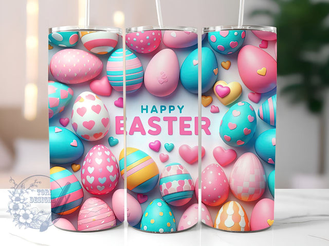 Happy Easter 20 oz Skinny Tumbler Sublimation Design, Egg, Floral Easter Bunny Tumbler Png, Straight & Tapered Tumbler Wrap, Instant Digital Download Sublimation ToriDesigns 