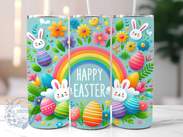 Happy Easter 20 oz Skinny Tumbler Sublimation Design, Egg, Floral Easter Bunny Tumbler Png, Straight & Tapered Tumbler Wrap, Instant Digital Download Sublimation ToriDesigns 