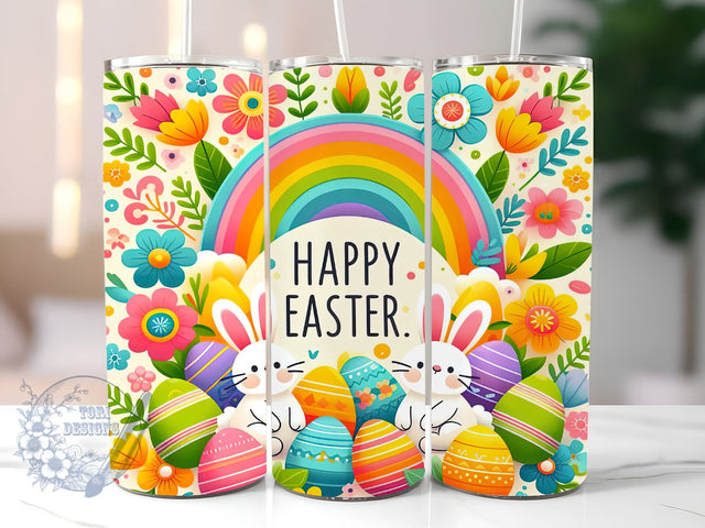 Happy Easter 20 oz Skinny Tumbler Sublimation Design, Egg, Floral Easter Bunny Tumbler Png, Straight & Tapered Tumbler Wrap, Instant Digital Download Sublimation ToriDesigns 