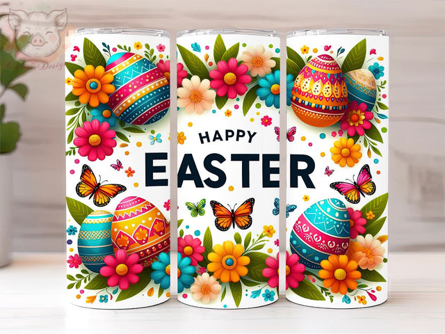 Happy Easter 20oz Tumbler Png, Cute Easter Day Png, Sublimation Design, Watercolor Easter Egg Tumbler Png, Digital Download PNG Sublimation Lara' s Designs 