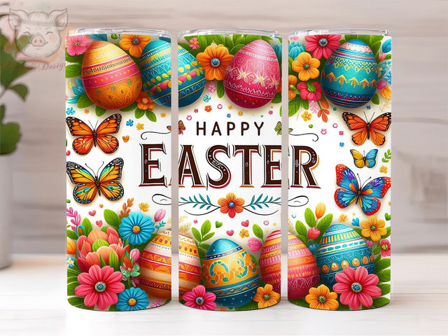 Happy Easter 20oz Tumbler Png, Cute Easter Day Png, Sublimation Design, Watercolor Easter Egg Tumbler Png, Digital Download PNG Sublimation Lara' s Designs 