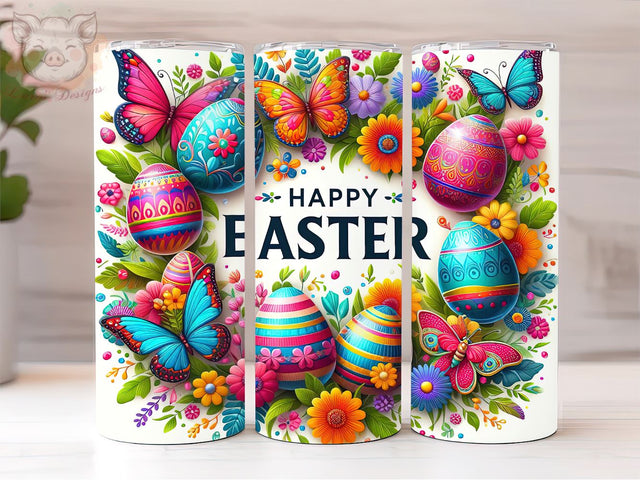 Happy Easter 20oz Tumbler Png, Cute Easter Day Png, Sublimation Design, Watercolor Easter Egg Tumbler Png, Digital Download PNG Sublimation Lara' s Designs 