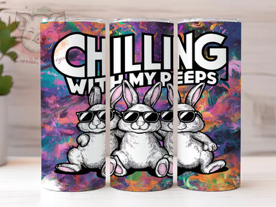 Happy Easter 20oz Tumbler Png, Straight & Tapered Tumbler Png, Chilling With My Peeps Tumbler Png, Digital Download PNG Sublimation Lara' s Designs 