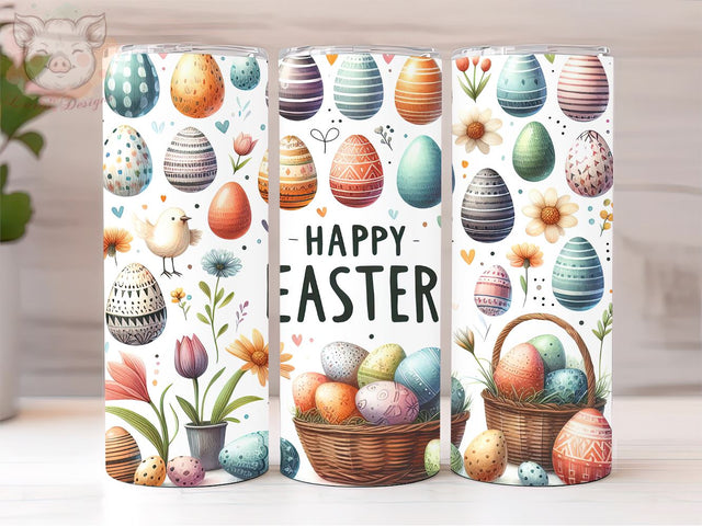 Happy Easter 20oz Tumbler Png, Sublimation Design, Cute Easter Egg Tumbler Png, Digital Download PNG Sublimation Lara' s Designs 