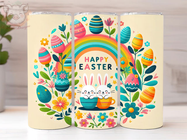 Happy Easter 20oz Tumbler Png, Sublimation Design, Floral Easter Bunny Tumbler Png, Digital Download PNG Sublimation Lara' s Designs 
