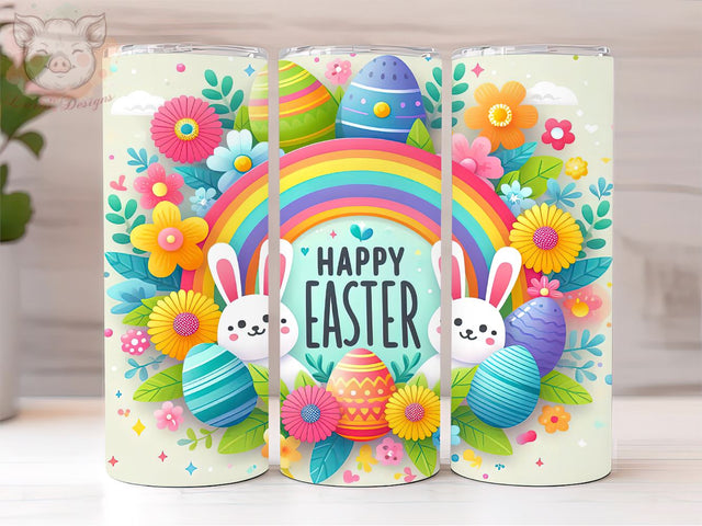 Happy Easter 20oz Tumbler Png, Sublimation Design, Floral Easter Bunny Tumbler Png, Digital Download PNG Sublimation Lara' s Designs 