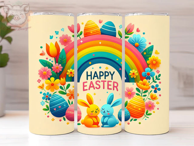 Happy Easter 20oz Tumbler Png, Sublimation Design, Floral Easter Bunny Tumbler Png, Digital Download PNG Sublimation Lara' s Designs 