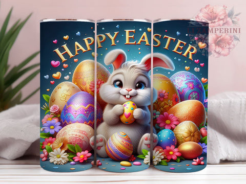 Happy Easter 20oz Tumbler Wrap PNG, Easter Bunny Tumbler PNG Sublimation Design, Straight & Tapered Tumbler Wrap, Instant Digital Download Sublimation Li Zamperini 