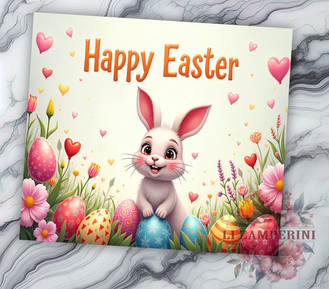 Happy Easter 20oz Tumbler Wrap PNG, Easter Bunny Tumbler PNG Sublimation Design, Straight & Tapered Tumbler Wrap, Instant Digital Download Sublimation Li Zamperini 