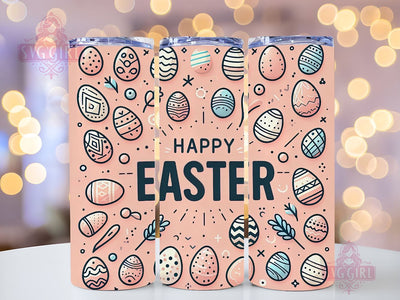 Happy Easter 20oz Tumbler Wrap Sublimation Design, Easter Eggs Tumbler Wrap, Instant Digital Download Sublimation SvggirlplusArt 