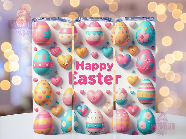 Happy Easter 20oz Tumbler Wrap Sublimation Design, Straight Tapered Tumbler Wrap, Easter Egg Tumbler Png, Instant Digital Download Sublimation SvggirlplusArt 