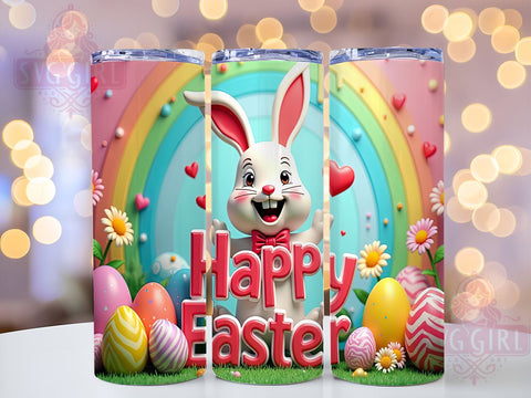 Happy Easter 20oz Tumbler Wrap Sublimation Design, Straight Tapered Tumbler Wrap, Easter Tumbler Png, Instant Digital Download Sublimation SvggirlplusArt 