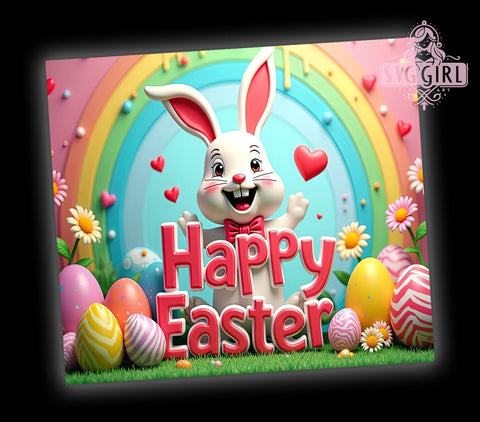 Happy Easter 20oz Tumbler Wrap Sublimation Design, Straight Tapered Tumbler Wrap, Easter Tumbler Png, Instant Digital Download Sublimation SvggirlplusArt 