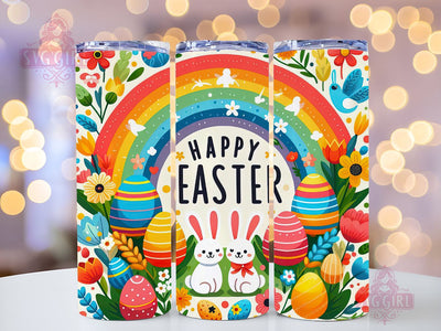 Happy Easter 20oz Tumbler Wrap Sublimation Design, Straight Tapered Tumbler Wrap, Floral Easter Bunny Tumbler Png, Instant Digital Download Sublimation SvggirlplusArt 