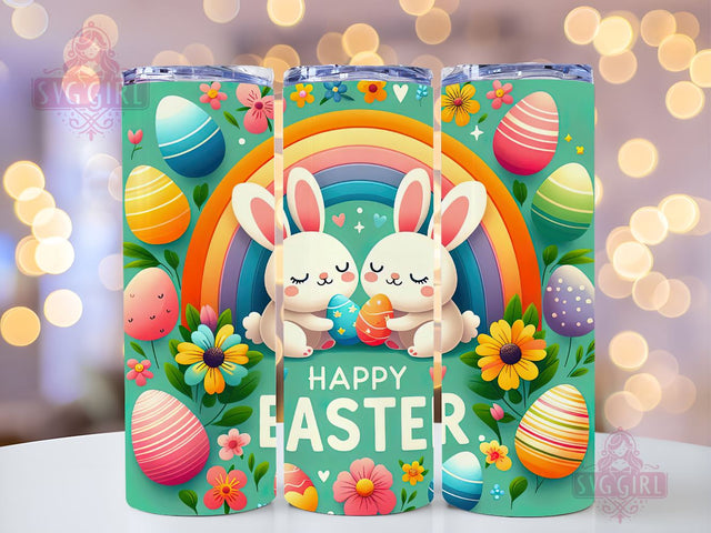 Happy Easter 20oz Tumbler Wrap Sublimation Design, Straight Tapered Tumbler Wrap, Floral Easter Bunny Tumbler Png, Instant Digital Download Sublimation SvggirlplusArt 