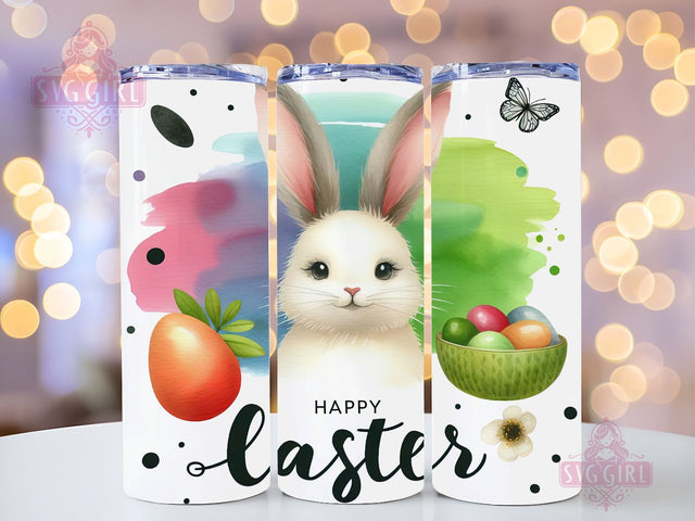 Happy Easter 20oz Tumbler Wrap Sublimation Design, Straight Tapered Tumbler Wrap, Floral Eggs Bunny Easter Tumbler Png, Instant Digital Download Sublimation SvggirlplusArt 