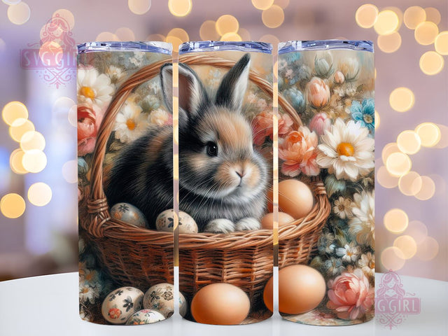 Happy Easter 20oz Tumbler Wrap Sublimation Design, Straight Tapered Tumbler Wrap, Pretty Easter Bunny Tumbler Png, Instant Digital Download Sublimation SvggirlplusArt 