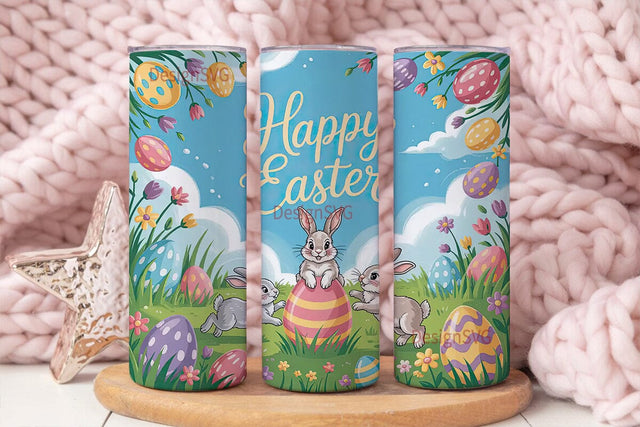Happy Easter 20oz Tumbler Wrap Sublimation DesignSVG 