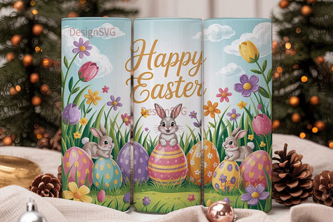 Happy Easter 20oz Tumbler Wrap Sublimation DesignSVG 