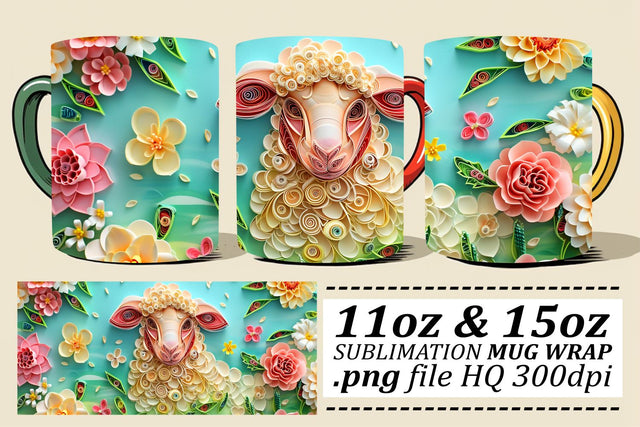 Happy Easter 3D Bunny Mug Design, Sublimation Wrap, Festive Spring Decor, Easter Joy Sublimation afrosvg 