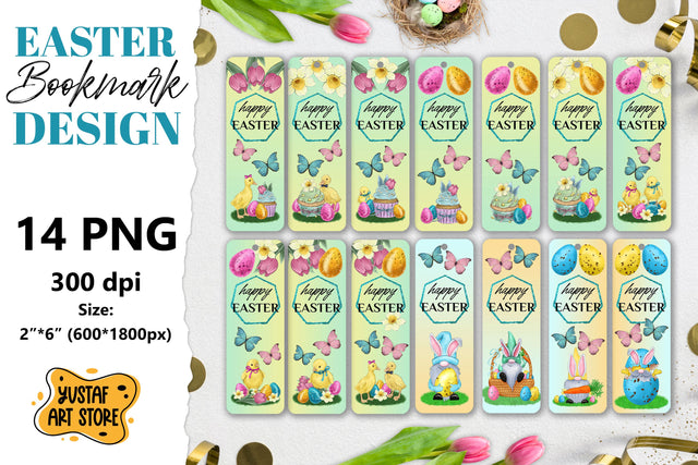 Happy Easter Bookmark printable. Easter bookmark bundle Sublimation Yustaf Art Store 