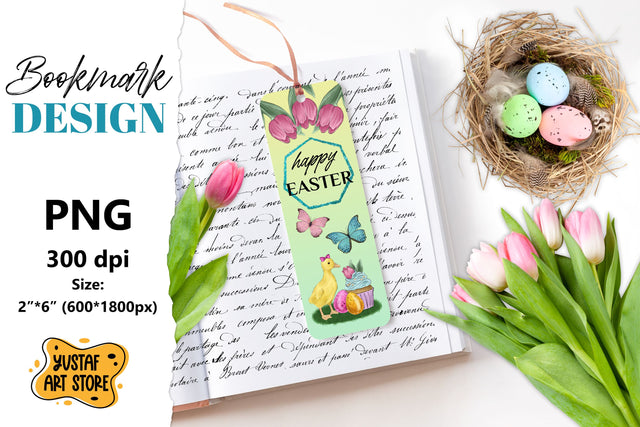 Happy Easter Bookmark printable. Easter duck bookmark Sublimation Yustaf Art Store 