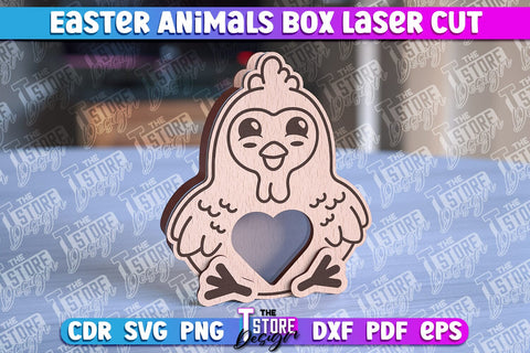 Happy Easter Box | Easter Animals Box Laser Cut | Candy Dome SVG SVG The T Store Design 