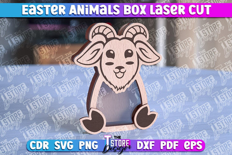 Happy Easter Box | Easter Animals Box Laser Cut | Candy Dome SVG SVG The T Store Design 