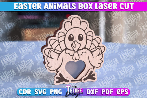Happy Easter Box | Easter Animals Box Laser Cut | Candy Dome SVG SVG The T Store Design 