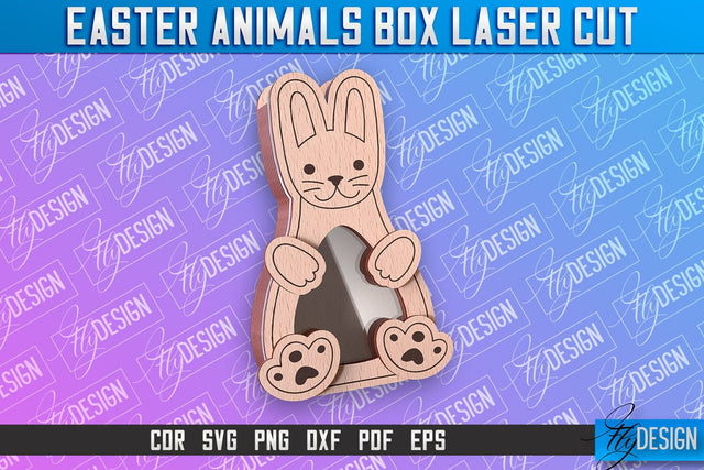 Happy Easter Box | Easter Bunny Box Laser Cut | Candy Dome SVG Fly Design 
