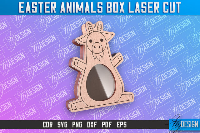 Happy Easter Box | Easter Goat Box Laser Cut | Candy Dome SVG Fly Design 