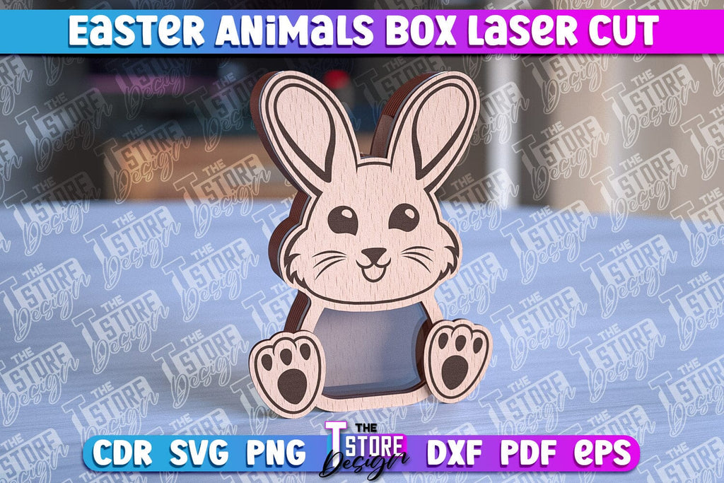 Happy Easter Box | Easter Hare Box Laser Cut | Candy Dome SVG - So Fontsy