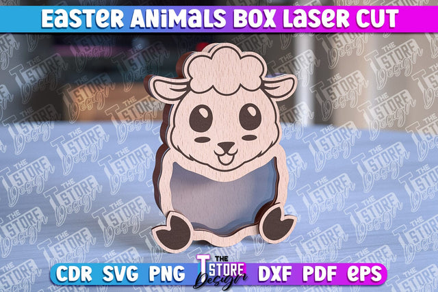 Happy Easter Box | Easter Sheep Box Laser Cut | Candy Dome SVG SVG The T Store Design 