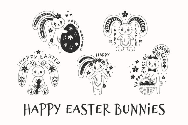 Happy Easter Bunnies Sublimation Rin Green 