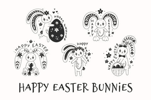Happy Easter Bunnies Sublimation Rin Green 
