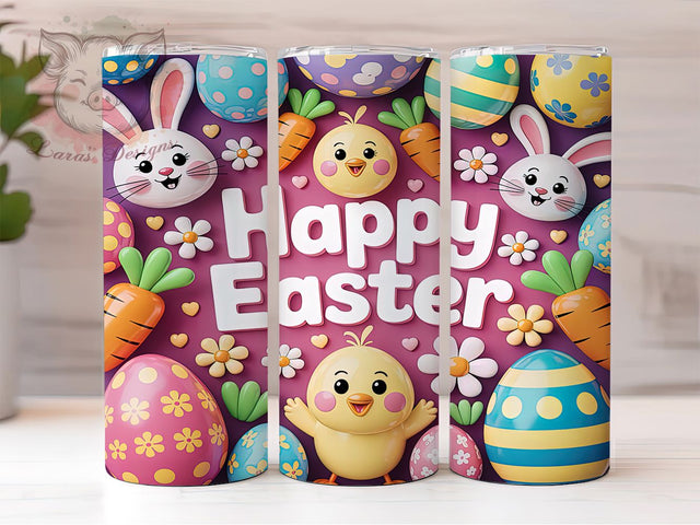 Happy Easter Bunny 20oz Tumbler, Bunny Egg, Easter Bunny, 20oz Tumbler Wrap, Sublimation PNG, Cute Holiday Cup, Spring Gift Sublimation Lara' s Designs 