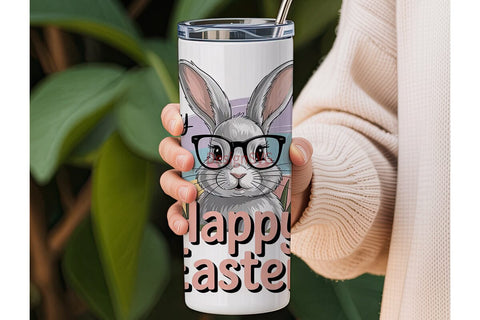Happy Easter Bunny 20oz Tumbler Sublimation DesignSVG 