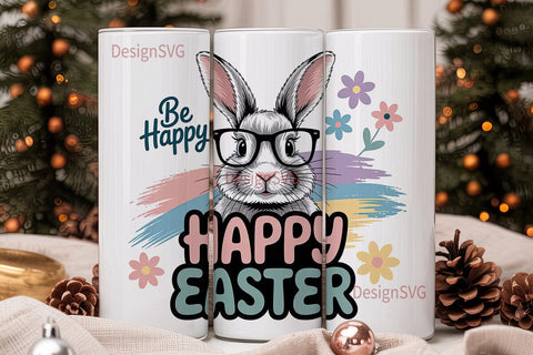 Happy Easter Bunny 20oz Tumbler Sublimation DesignSVG 