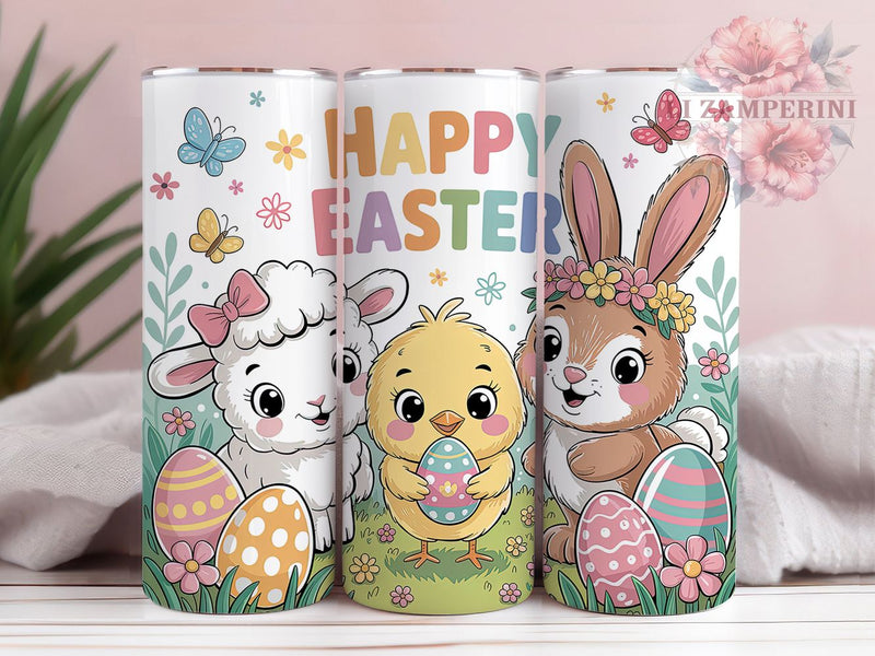 Happy Easter Bunny Chick Tumbler, Happy Easter Tumbler, Spring Bunny Wrap, Stylish 20oz Wrap, Sublimation Design, Trendy Gift Idea, Inspirational Easter Tumbler Sublimation Li Zamperini 